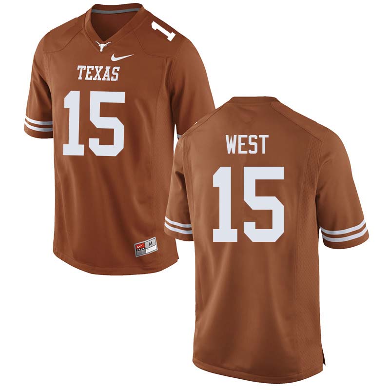 Men #15 Travis West Texas Longhorns College Football Jerseys Sale-Orange - Click Image to Close